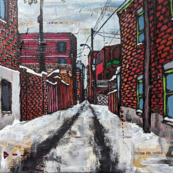 Painting titled "Plateau Mont-Royal" by Isabelle Langlais, Original Artwork, Acrylic