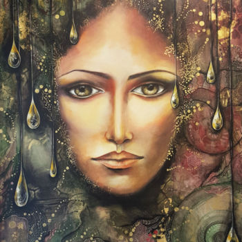 Картина под названием "Crystal Tears" - Isabelle Le Pors, Подлинное произведение искусства, Акрил
