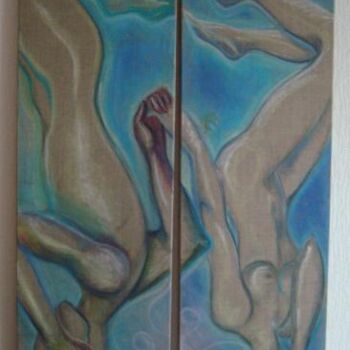 Painting titled "new borns" by Isabelle Leroux, Original Artwork, Oil