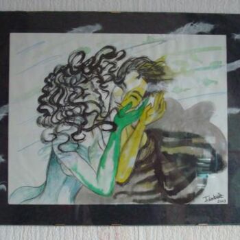 Painting titled "Blowing kisses" by Isabelle Leroux, Original Artwork, Oil