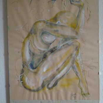 Painting titled "A gift" by Isabelle Leroux, Original Artwork, Oil