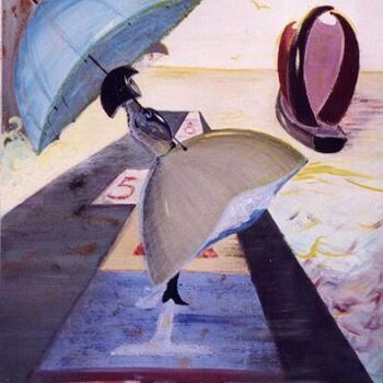 Peinture intitulée "La marelle" par Isabelle Leroux, Œuvre d'art originale, Huile
