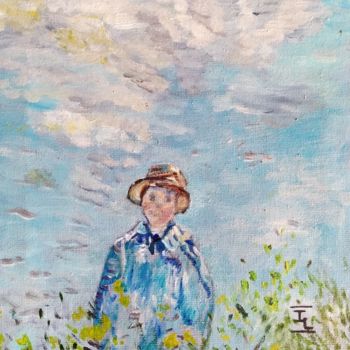 Painting titled "Le fils de Monet" by Isabelle Lucas, Original Artwork, Oil