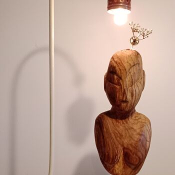 Sculpture titled "Et....changer le mo…" by Isabelle Merle, Original Artwork, Wood