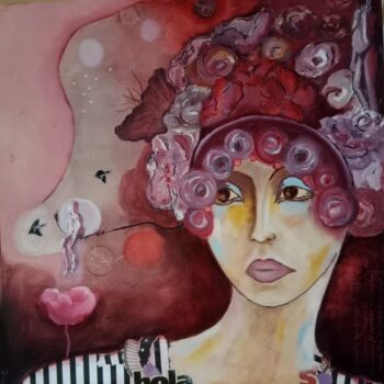 Painting titled "A travers temps" by Isabelle Merle, Original Artwork, Oil