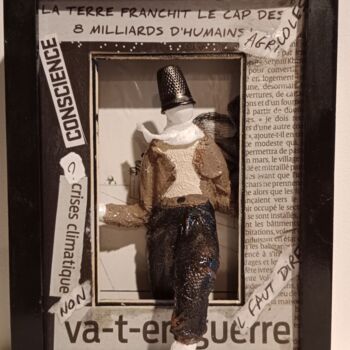 Escultura titulada "Divergent" por Isabelle Merle, Obra de arte original, Madera