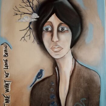 Картина под названием "L'or bleu" - Isabelle Merle, Подлинное произведение искусства, Масло