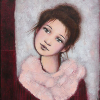 Painting titled "Manon" by Isabelle Milloz, Original Artwork, Acrylic Mounted on Wood Stretcher frame