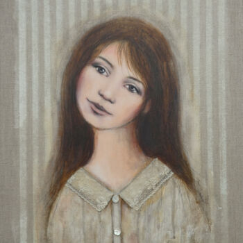 Painting titled "Anna" by Isabelle Milloz, Original Artwork, Acrylic Mounted on Wood Stretcher frame