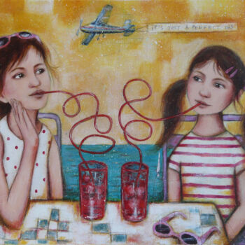 Painting titled "Another perfect day" by Isabelle Milloz, Original Artwork, Acrylic Mounted on Wood Stretcher frame