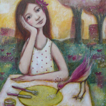Painting titled "Perfect day" by Isabelle Milloz, Original Artwork, Acrylic Mounted on Wood Stretcher frame