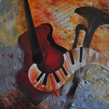 Peinture intitulée "La musique" par Isabelle Frot, Œuvre d'art originale, Acrylique