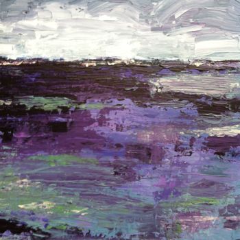 Painting titled "plage-violette.jpg" by Isabelle Nativelle, Original Artwork, Acrylic