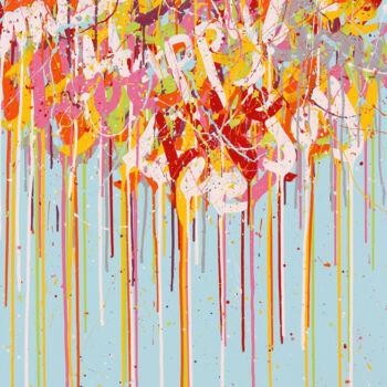 제목이 "Happy Life"인 미술작품 Isabelle Pelletane로, 원작, 아크릴 나무 들것 프레임에 장착됨