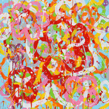 Pintura titulada "Flowers Pop" por Isabelle Pelletane, Obra de arte original, Acrílico Montado en Bastidor de camilla de mad…
