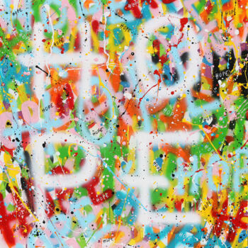 Картина под названием "HOPE" - Isabelle Pelletane, Подлинное произведение искусства, Акрил Установлен на Деревянная рама для…