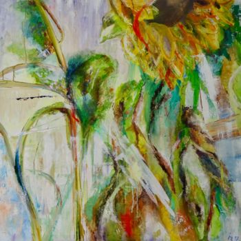 Pittura intitolato "tournesol" da Isabelle Reygaerts, Opera d'arte originale, Olio