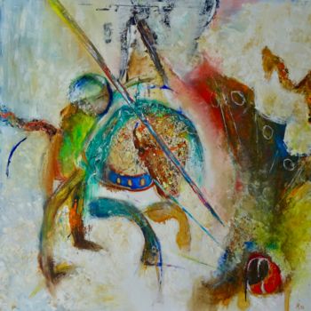 Pittura intitolato "ucello-revisite.jpg" da Isabelle Reygaerts, Opera d'arte originale, Olio