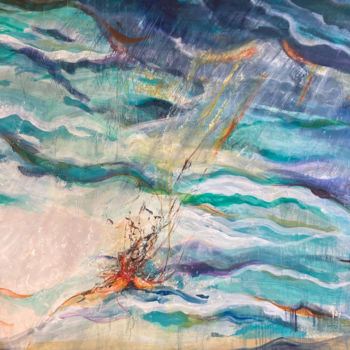 Pintura intitulada "la nouvelle vague" por Isabelle Reygaerts, Obras de arte originais, Óleo