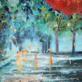 Картина под названием ""goutte à goutte"" - Isabelle Reygaerts, Подлинное произведение искусства, Масло Установлен на Деревя…