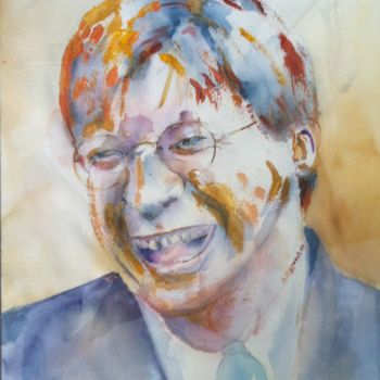 Pittura intitolato "Guy Verhofstadt" da Isabelle Reygaerts, Opera d'arte originale, Acrilico