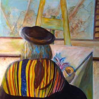 Pintura titulada "atelier de vermeer" por Isabelle Reygaerts, Obra de arte original, Acrílico