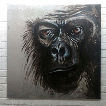 Pintura intitulada "Primates I" por Isabelle Roye, Obras de arte originais, Óleo