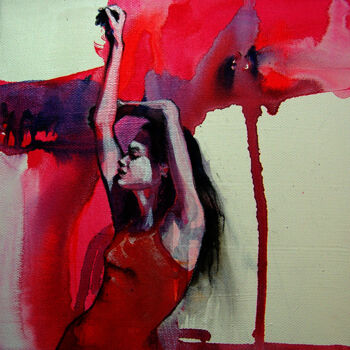 Malarstwo zatytułowany „danse 3” autorstwa Isabelle Seruch Capouillez, Oryginalna praca, Akryl
