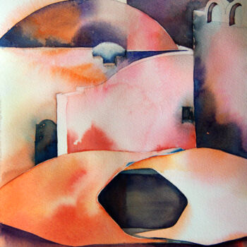 Painting titled "babouche pause" by Isabelle Seruch Capouillez, Original Artwork, Watercolor