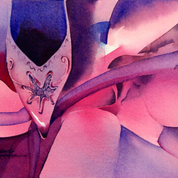 Peinture intitulée "Babouche en étoile" par Isabelle Seruch Capouillez, Œuvre d'art originale, Aquarelle