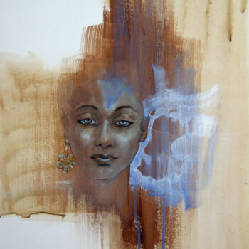 Painting titled "absence" by Isabelle Seruch Capouillez, Original Artwork, Acrylic Mounted on Wood Stretcher frame