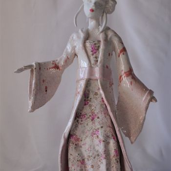 Sculpture intitulée "Japonaise" par Isabelle Zwang, Œuvre d'art originale, Céramique