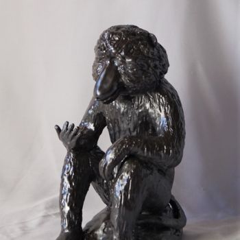 Sculpture intitulée "Babouin" par Isabelle Zwang, Œuvre d'art originale, Céramique