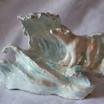 Sculpture titled "Sous une vague de g…" by Isabelle Zwang, Original Artwork, Ceramics