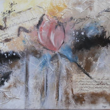 Schilderij getiteld "l'art et la fleur" door Isabelle Breux, Origineel Kunstwerk, Acryl