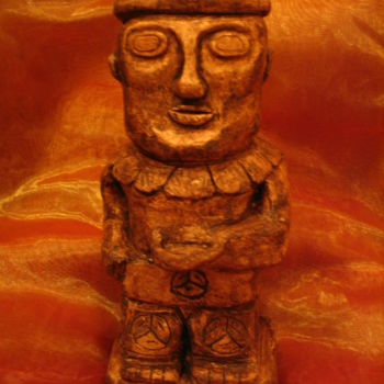 Скульптура под названием "Colombie" - Isabelle Blot, Подлинное произведение искусства, Терракота