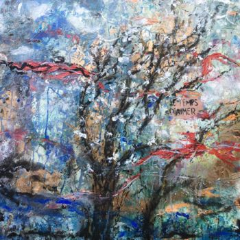 Painting titled "Le temps d'aimer" by Isabelle Andrau, Original Artwork, Oil