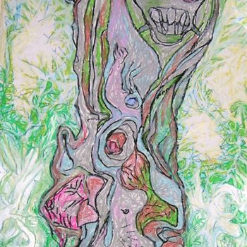 Painting titled "arbre.jpg" by Isabelle Bardin, Original Artwork, Pastel