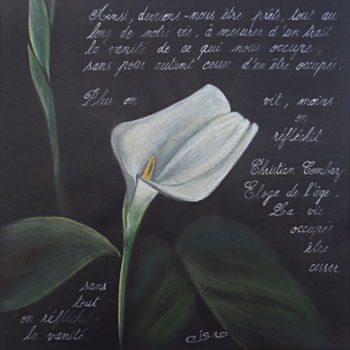 Картина под названием "Fleur d'arum" - Isabelle Blanchon, Подлинное произведение искусства, Гуашь