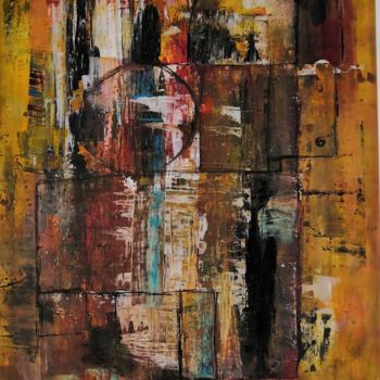 Painting titled "Structures" by Isabelle Boudes, Original Artwork, Acrylic