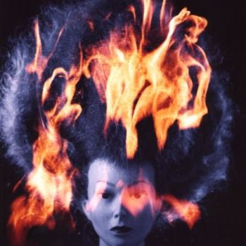Fotografia intitulada "Fire Block" por Isabelle Deflandre, Obras de arte originais