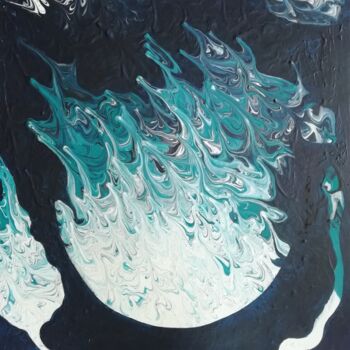 Peinture intitulée "Bulle d'océan" par Isabelle Doxis, Œuvre d'art originale, Acrylique
