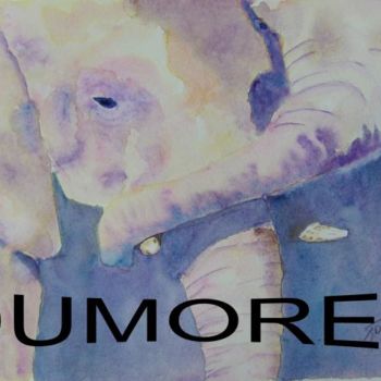 Peinture intitulée "Tendresse éléphante…" par Isabelle Dumorel, Œuvre d'art originale