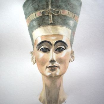 Peinture intitulée "Néfertiti" par Isabelle Dumorel, Œuvre d'art originale