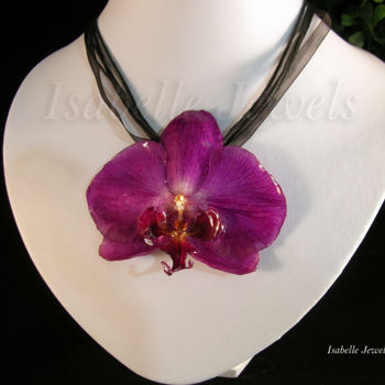 Ambacht getiteld "fiore orchidea rosa…" door I Fiori Di Isabelle Jewels, La Natura Ne, Origineel Kunstwerk