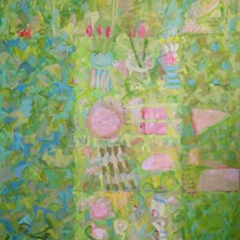 Peinture intitulée "atelier vert" par Isabelle Labat, Œuvre d'art originale