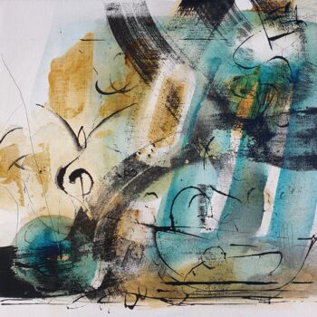 제목이 "Musique en tête (7)…"인 미술작품 Isabelle Mignot로, 원작, 잉크 나무 들것 프레임에 장착됨
