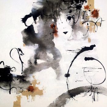 Картина под названием "Soul's vibrations 12" - Isabelle Mignot, Подлинное произведение искусства, Масло