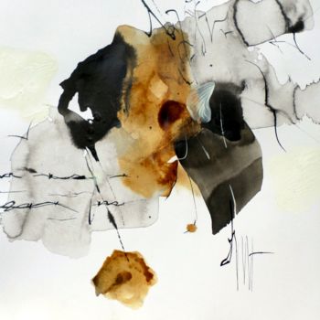 Peinture intitulée "Au fil de nous (69)" par Isabelle Mignot, Œuvre d'art originale, Encre