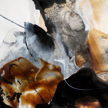 Schilderij getiteld "Un mot sur le vent…" door Isabelle Mignot, Origineel Kunstwerk